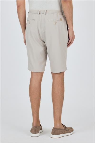 Bej Düz Esnek Gabardin Casual Şort 1016250150