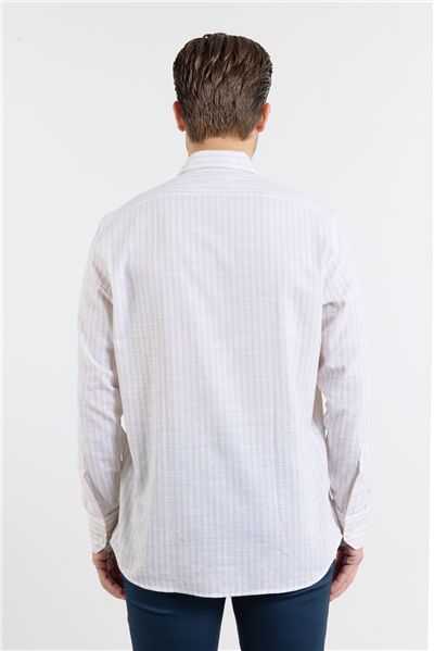 Kısalabilir kol Cepsiz Pamuk Casual Comfort Fit Gömlek 1004250128