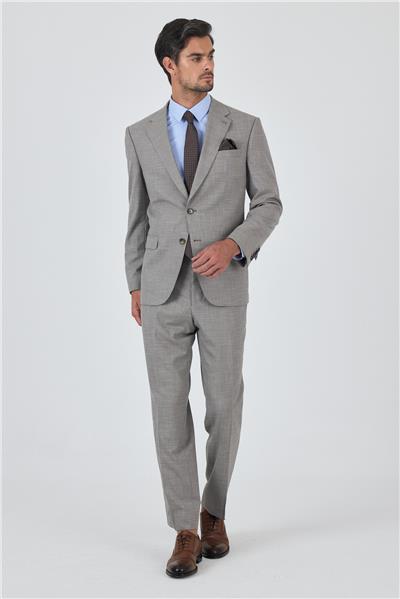 Bej Mono Yaka Esnek 4 Drop Comfort Fit Classic Takım Elbise 1001250159