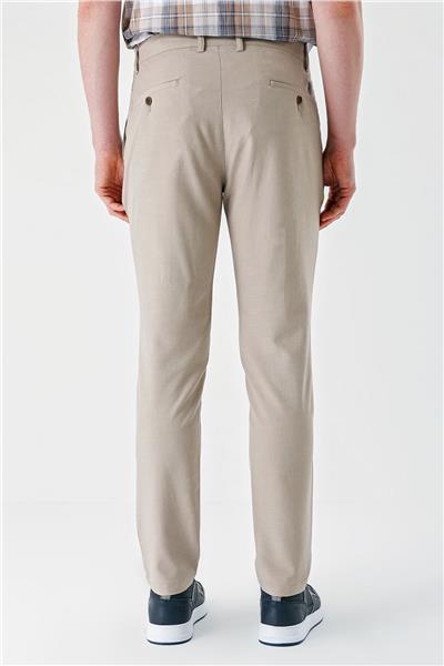 Bej Esnek Yandan Cepli Casual Comfort Fit Chino Pantolon 1003240158