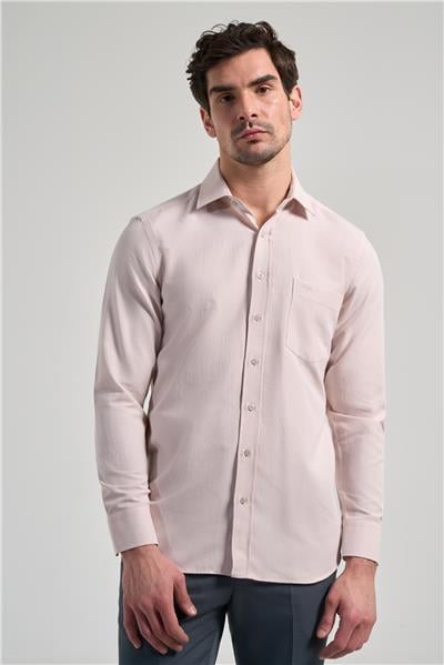 Sert Yaka Düz Classic Pamuklu Comfort Fit Gömlek 1004250213
