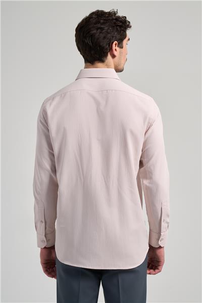 Sert Yaka Düz Classic Pamuklu Comfort Fit Gömlek 1004250213