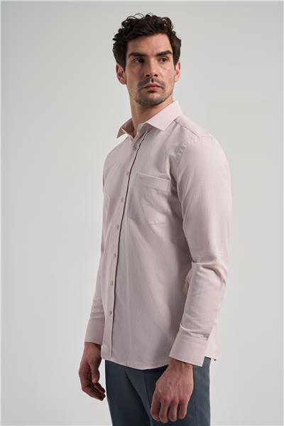 Sert Yaka Düz Classic Pamuklu Comfort Fit Gömlek 1004250213
