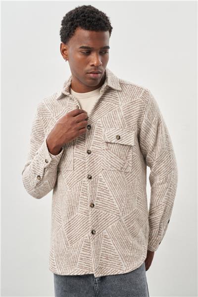 Uzun Kol Kendinden Gabardin Kapaklı Cep Pamuklu Classic Comfort Fit Gömlek 1004245167