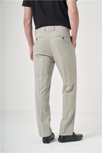 Bej Yan Cep Filafil Desen Comfort Fit Esnek Pantolon 1003260153