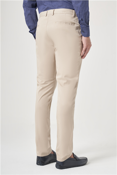 Bej Yan Cep Slim Fit Casual Pamuklu Chino Pantolon 1003260178