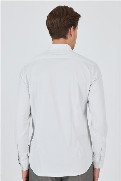 Sert Yaka Cepsiz Gabardin Uzun Kol Slim Fit Esnek Gömlek 1004250231
