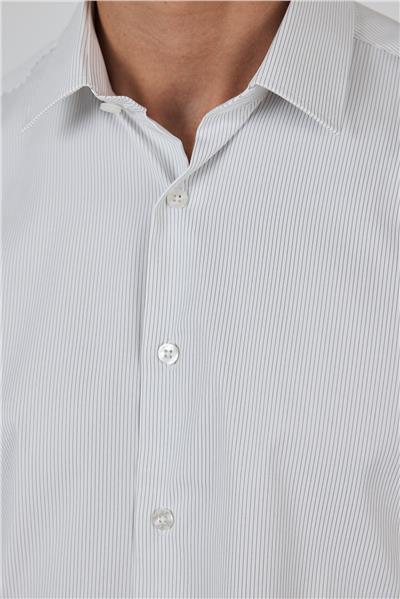 Sert Yaka Cepsiz Gabardin Uzun Kol Slim Fit Esnek Gömlek 1004250231