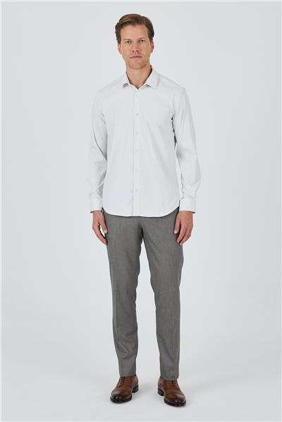 Sert Yaka Cepsiz Gabardin Uzun Kol Slim Fit Esnek Gömlek 1004250231