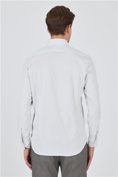Sert Yaka Cepsiz Gabardin Uzun Kol Slim Fit Esnek Gömlek 1004250231