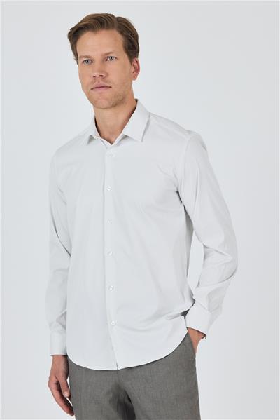 Sert Yaka Cepsiz Gabardin Uzun Kol Slim Fit Esnek Gömlek 1004250231
