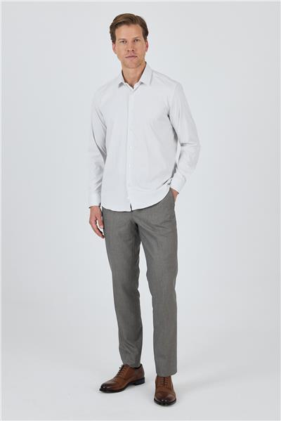 Sert Yaka Cepsiz Gabardin Uzun Kol Slim Fit Esnek Gömlek 1004250231