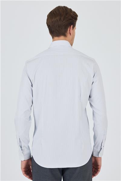 Sert Yaka Cepsiz Gabardin Uzun Kol Slim Fit Esnek Gömlek 1004250231