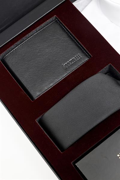 Beyaz Gömlek Slim Fit, Kravat, Cüzdan, Parfüm 4lü Set, Damat Bohçası, Hediye Seti, Düğün Set