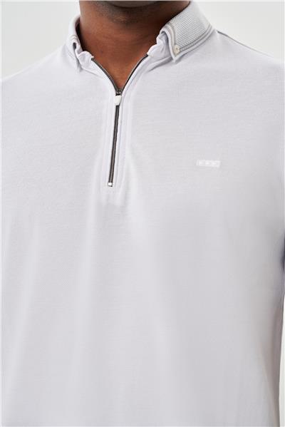 Beyaz Kısa Kol Düz Pike Polo Yaka Cepsiz Pamuk Casual Slim Fit Tişört 1011245900_600