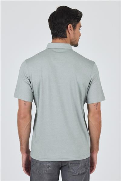 A.Yeşil Kısa Kol Düz Suprem Polo Yaka Cepsiz Pamuklu Casual Slim Fit Tişört 1011250160_607