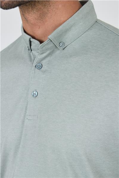 A.Yeşil Kısa Kol Düz Suprem Polo Yaka Cepsiz Pamuklu Casual Slim Fit Tişört 1011250160_607