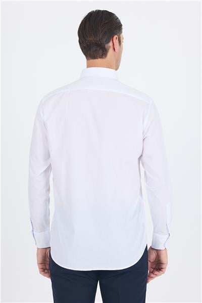 Klasik Yaka Uzun Kol Cepsiz Comfort Fit Classic Pamuklu Gömlek Gömlek 1004250287