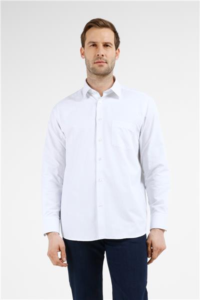 Çizgili Desen Sert Yaka Uzun Kol Cepli Comfort Fit Pamuklu Gömlek 1004255274
