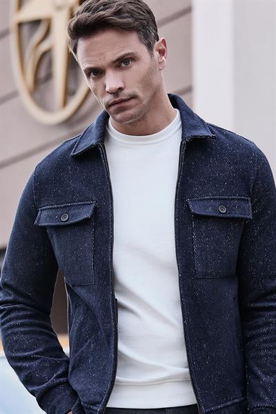 Beyaz Örme Bisiklet Yaka Pamuklu Casual Slim Fit Dar Kesim Sweatshirt 1013245150