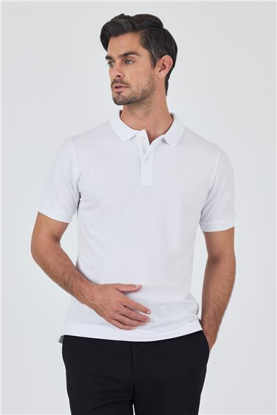 Polo Yaka Kısa Kol Cepsiz Slim Fit Classic Pamuklu Tişört 1011250177