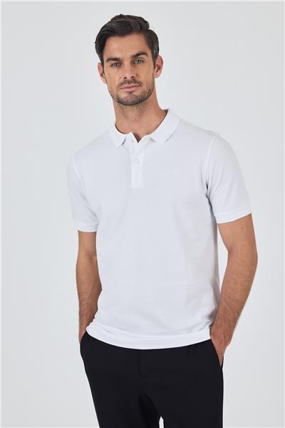 Polo Yaka Kısa Kol Cepsiz Slim Fit Classic Pamuklu Tişört 1011250177