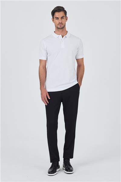 Polo Yaka Kısa Kol Cepsiz Slim Fit Classic Pamuklu Tişört 1011250177