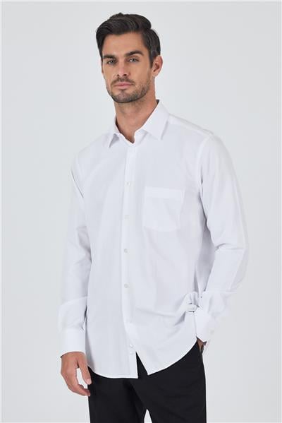Sert Yaka Düz Classic Comfort Fit Gömlek 1004250901