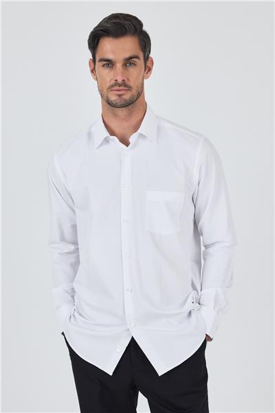 Sert Yaka Düz Classic Comfort Fit Gömlek 1004250901