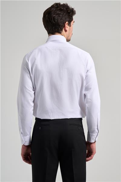 Sert Yaka Düz Classic Pamuklu Comfort Fit Gömlek 1004250213