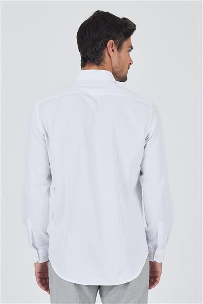 Sert Yaka Düz Classic Pamuklu Slim Fit Gömlek 1004250900