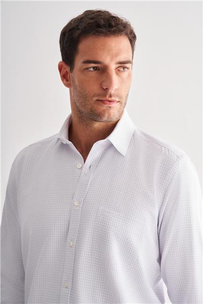 Sert Yaka Uzun Kol Cepli Comfort Fit Classic Gömlek 1004255164