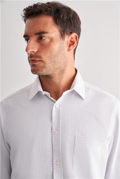 Sert Yaka Uzun Kol Cepli Comfort Fit Classic Gömlek 1004255164