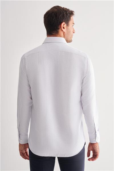 Sert Yaka Uzun Kol Cepli Comfort Fit Classic Gömlek 1004255164