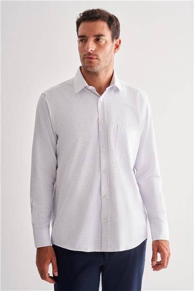 Sert Yaka Uzun Kol Cepli Comfort Fit Classic Gömlek 1004255164