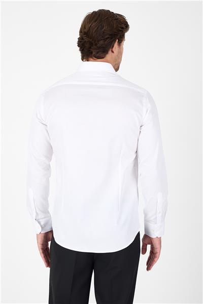Uzun Kol Yarım İtalyan Yaka Cepsiz Non Iron Slim Fit Pamuklu Gömlek 1004250267