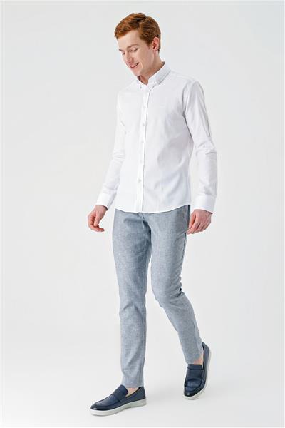 Uzun Kollu Oxford Cepsiz %100 Pamuk Klasik Slim Fit Dar Kesim Gömlek 1004240188