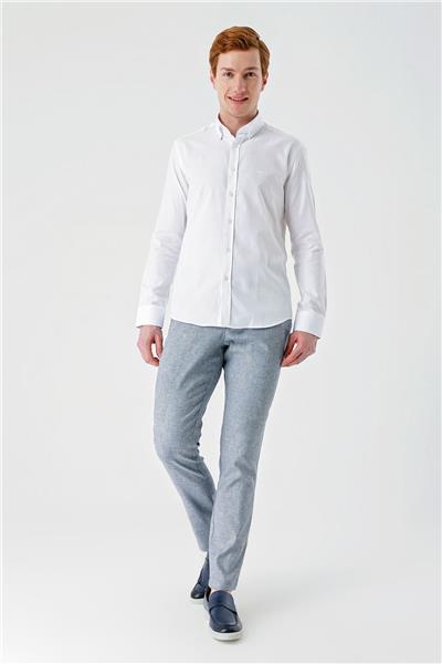 Uzun Kollu Oxford Cepsiz %100 Pamuk Klasik Slim Fit Dar Kesim Gömlek 1004240188