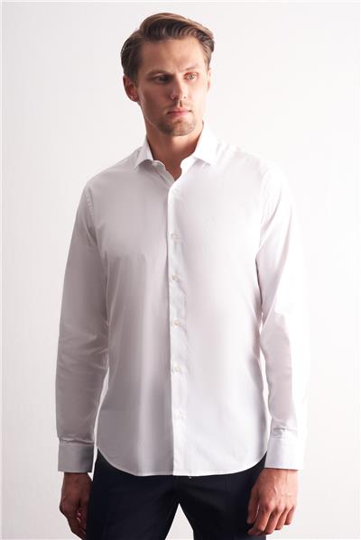 Yarım İtalyan Yaka Uzun Kol Premium Slim Fit Pamuklu Gömlek 1004255198