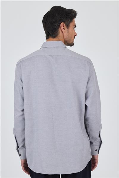 Sert Yaka Kendinden Desenli Classic Pamuklu Comfort Fit Gömlek 1004250219