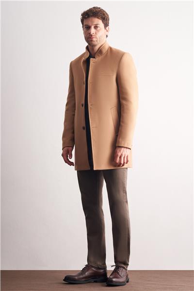 Camel Hakim Yaka Classic Slim Fit Esnek Kaban 1008255162