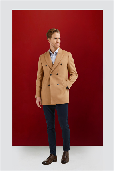Camel Kılıç Yaka Classic Slim Fit Kruvaze Kaban 1008255102