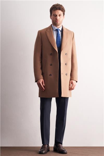 Camel Kılıç Yaka Kruvaze Comfort Fit Esnek Classic Kaban 1008255164