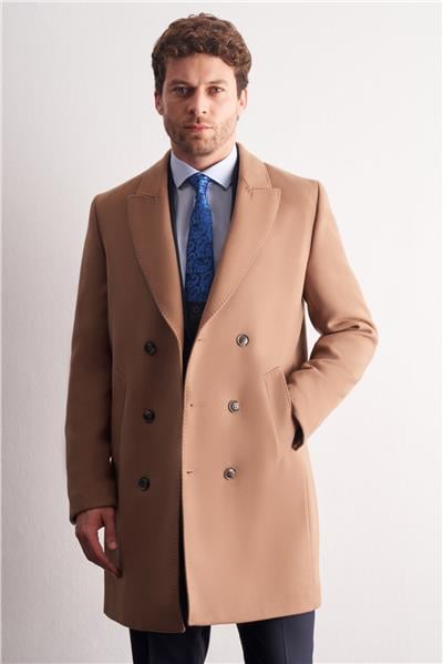 Camel Kılıç Yaka Kruvaze Comfort Fit Esnek Classic Kaban 1008255164