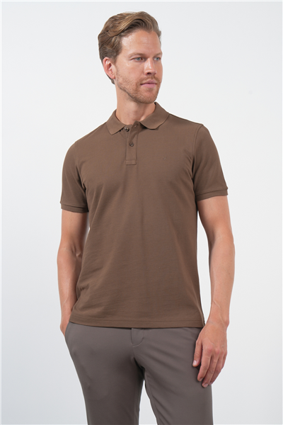 Camel Polo Yaka Pike Kısa Kol Slim Fit Pamuklu Tişört 1011260170