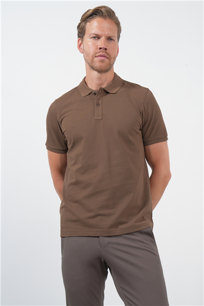 Camel Polo Yaka Pike Kısa Kol Slim Fit Pamuklu Tişört 1011260170