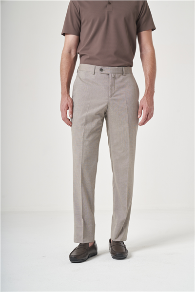 Camel Yan Cep Filafil Desen Comfort Fit Esnek Pantolon 1003260153