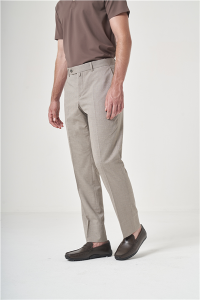 Camel Yan Cep Filafil Desen Comfort Fit Esnek Pantolon 1003260153