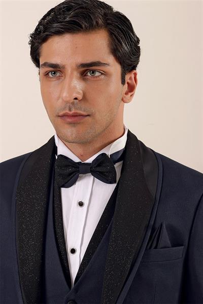Desenli Yelekli 6 Drop Slim Fit Smokin Damatlık Takım 1001230204