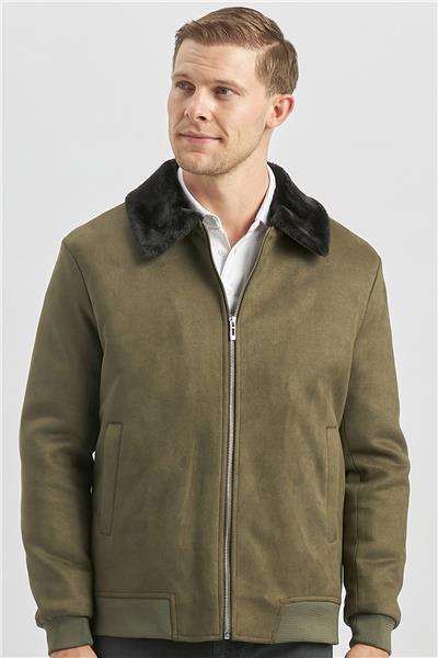 Koyu Haki Dolumlu Kürklü Yaka Likralı Kapitoneli Astar Slim Fit Dar Kesim Casual Mont 1007245152